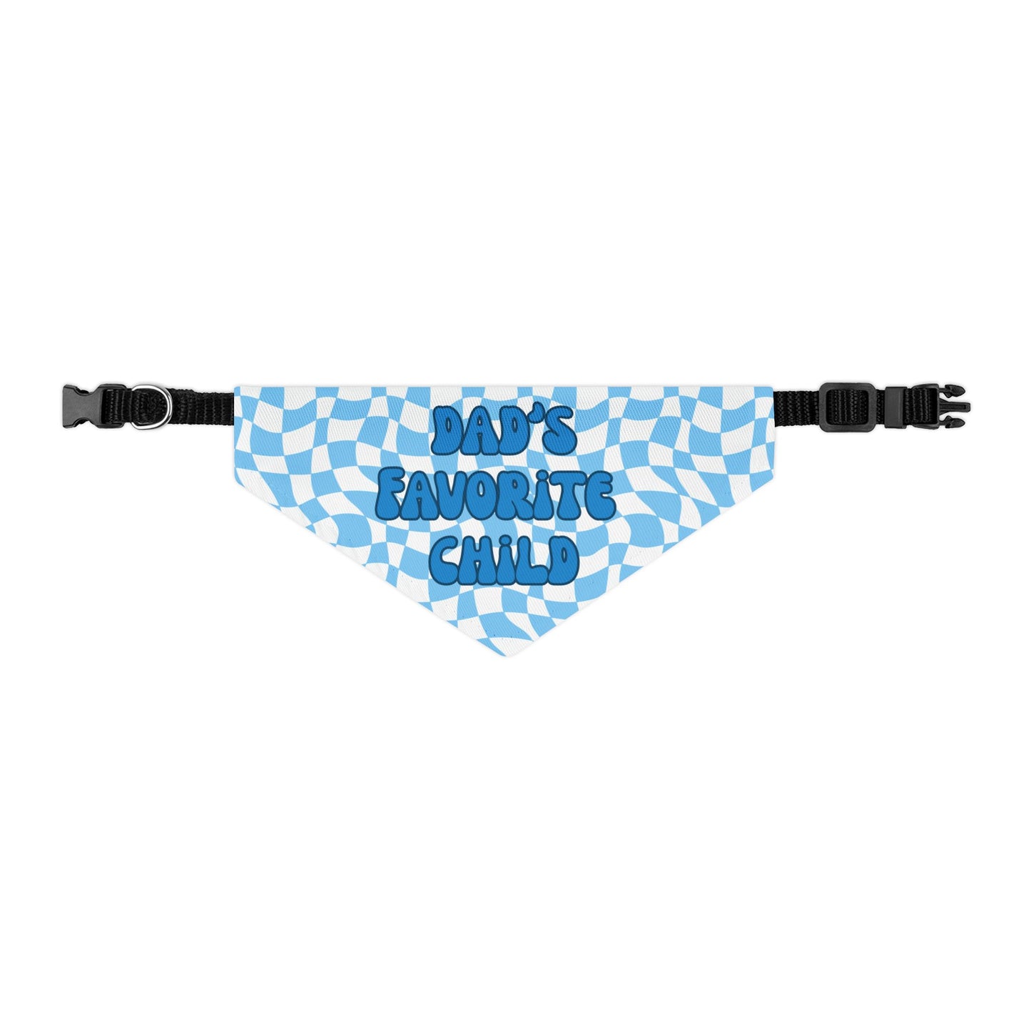 “Dad’s Favorite Child” Blue Pet Bandana – Cute Collar for Pet Dads