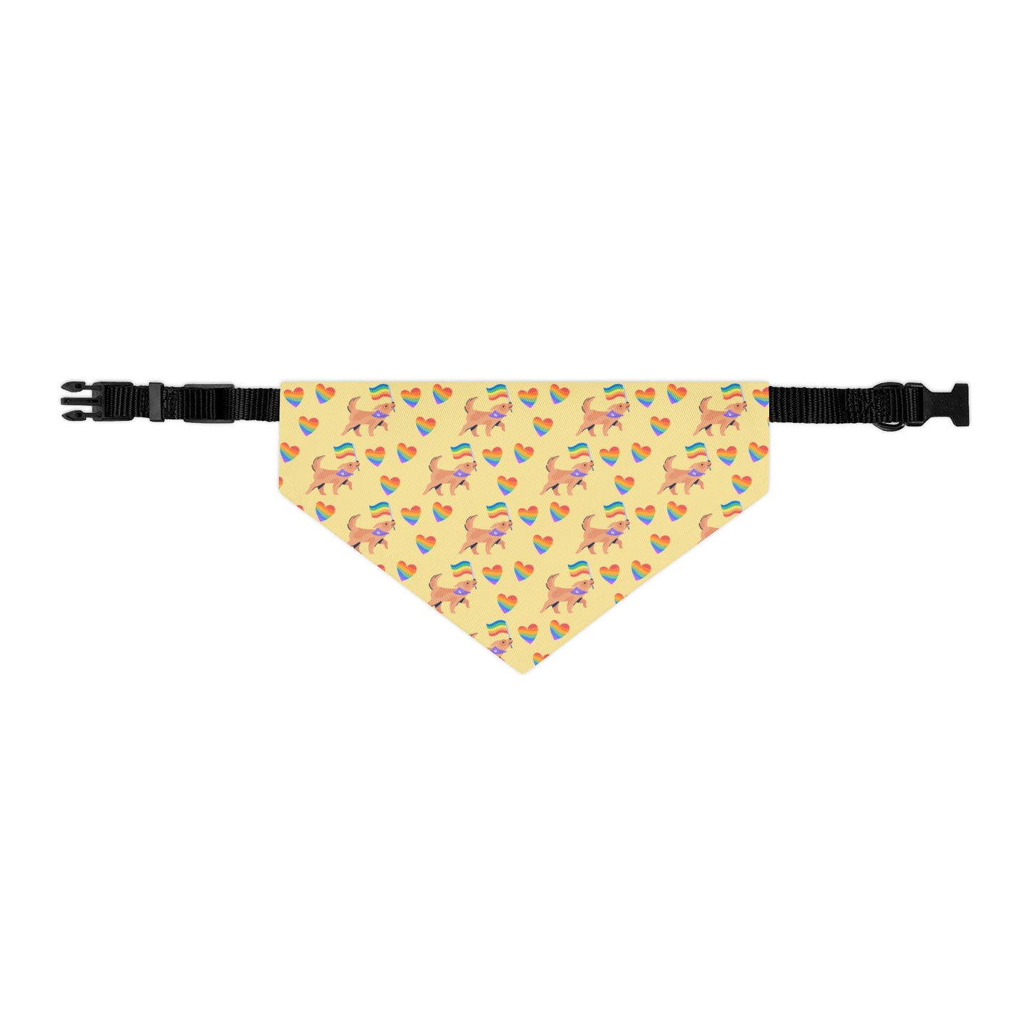 Rainbow Hearts Pet Bandana Collar