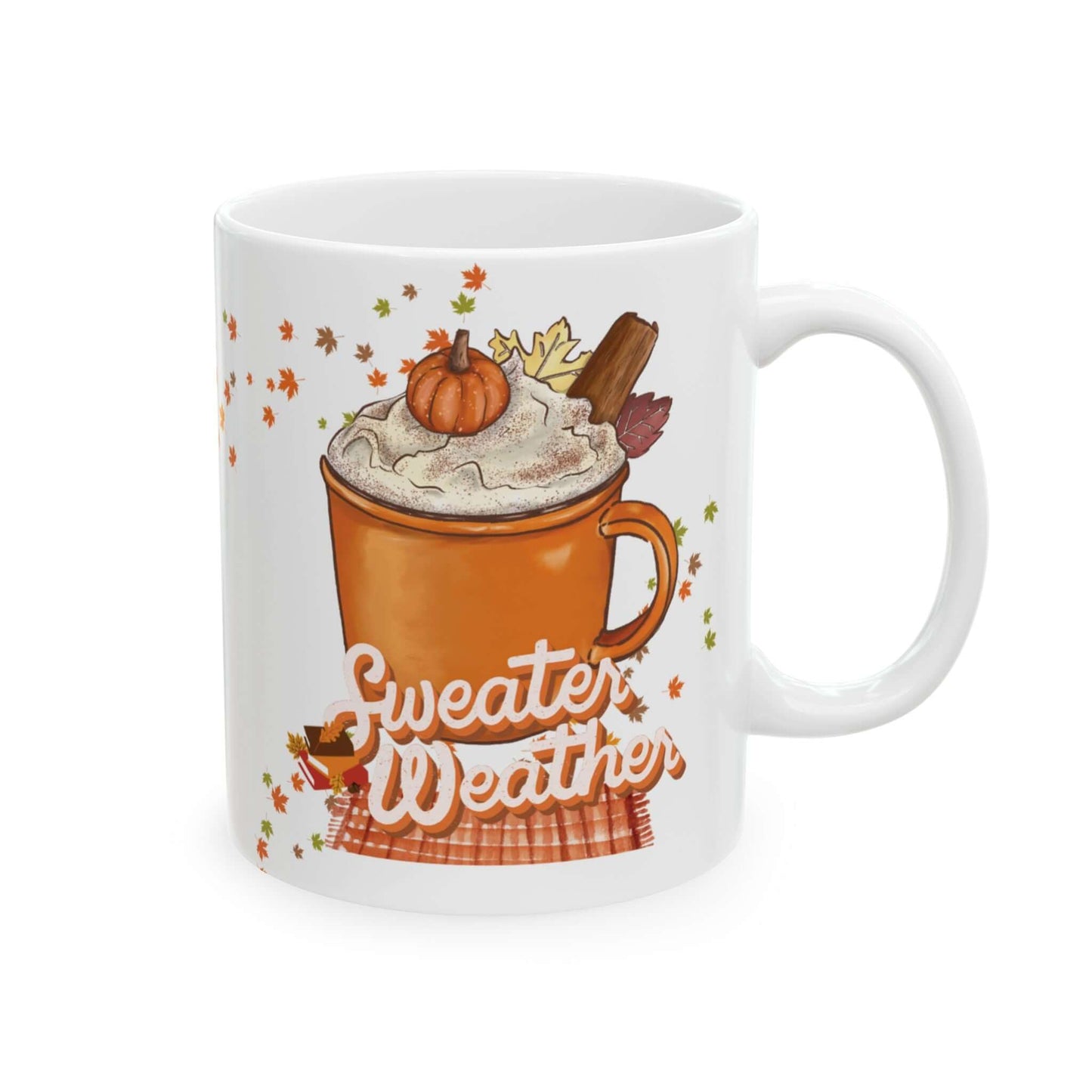 Sweater Weather Ceramic Mug – Cozy Autumn Coffee Cup (11oz)
