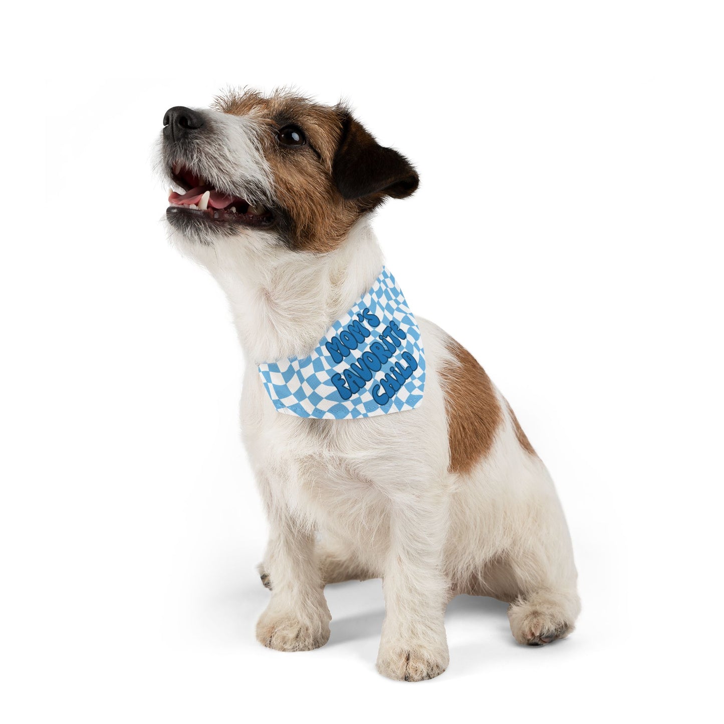 "Mom's Favorite Child" Blue Bandana Collar
