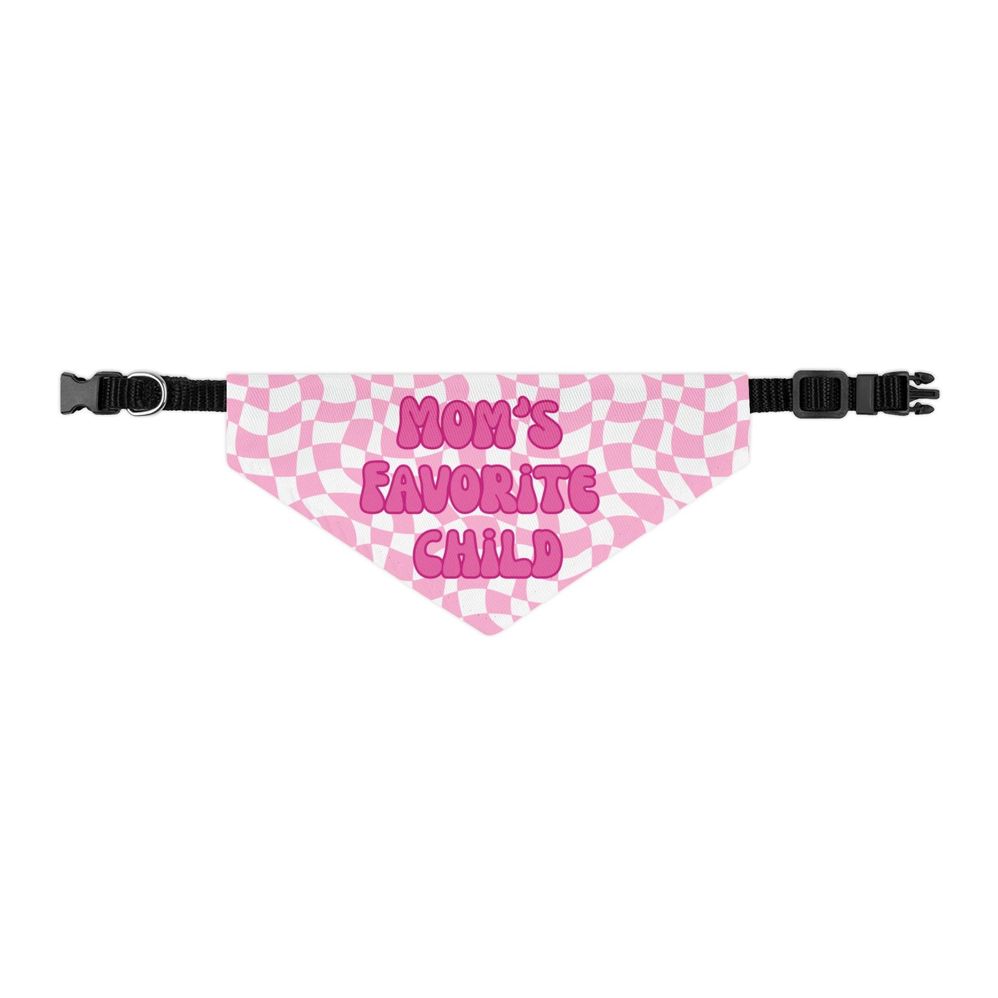 "Mom's Favorite Child" Pink Bandana Collar - Stylish Accessory for Beloved Pets