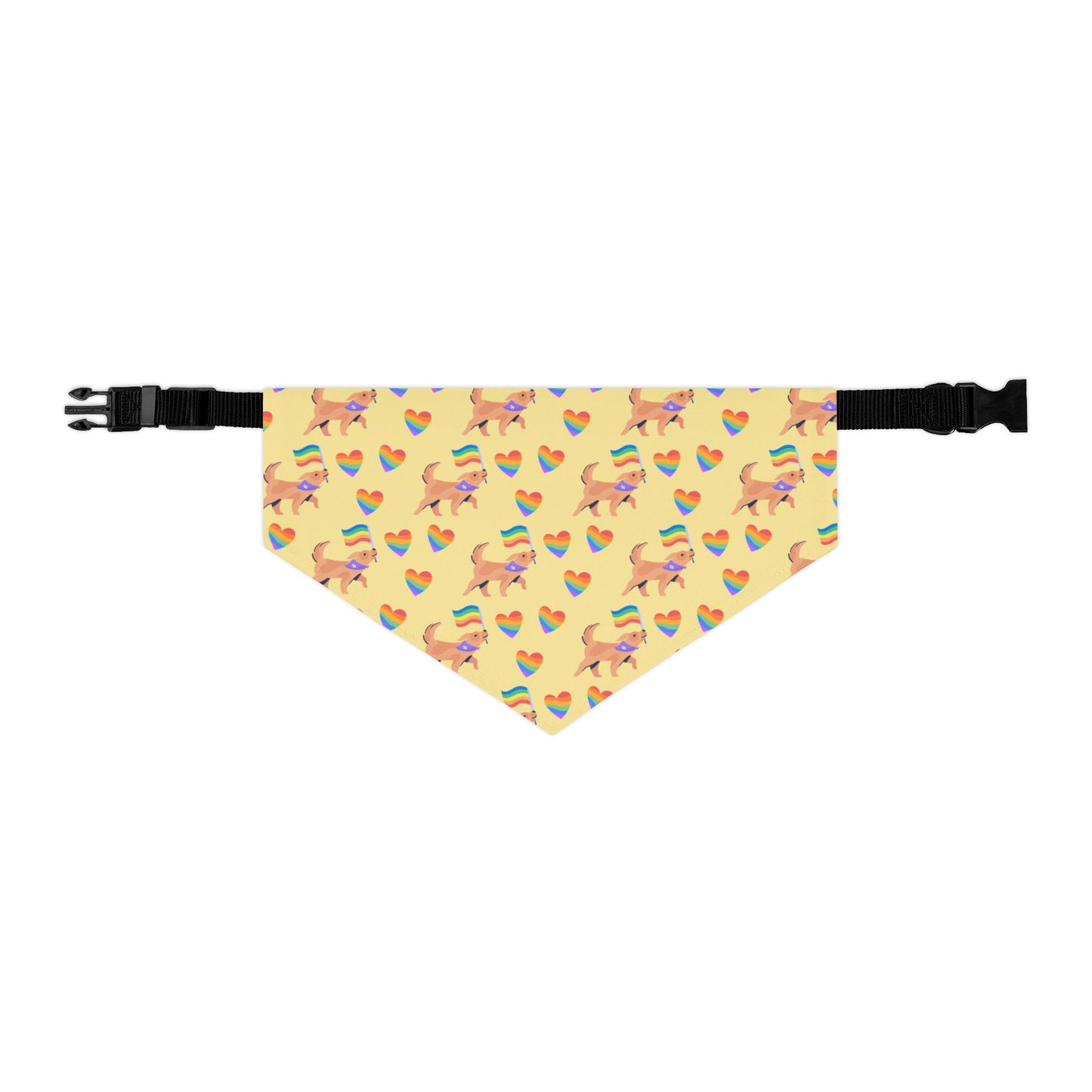 Rainbow Hearts Pet Bandana Collar