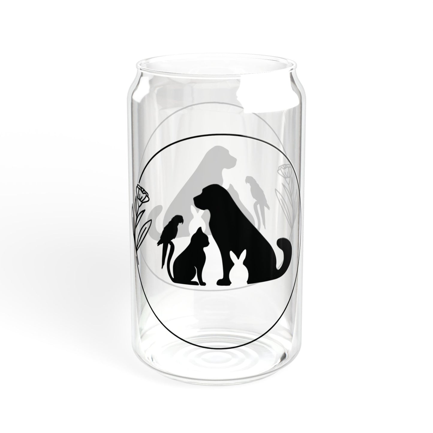 Animals Silhouette 16oz Sipper Glass
