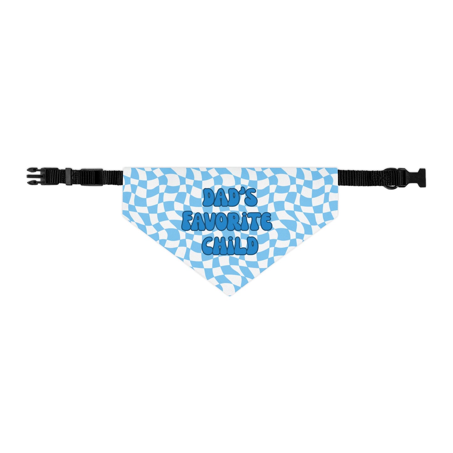 “Dad’s Favorite Child” Blue Pet Bandana – Cute Collar for Pet Dads