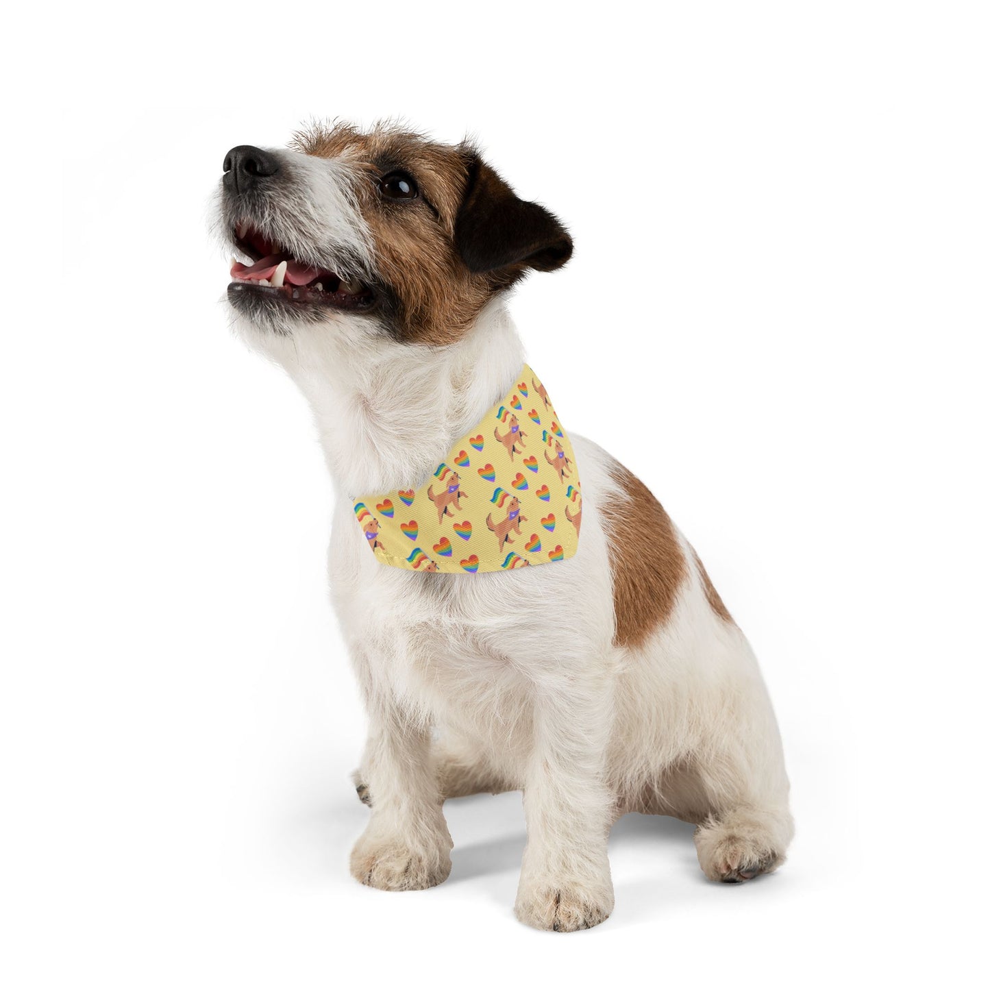Rainbow Hearts Pet Bandana Collar