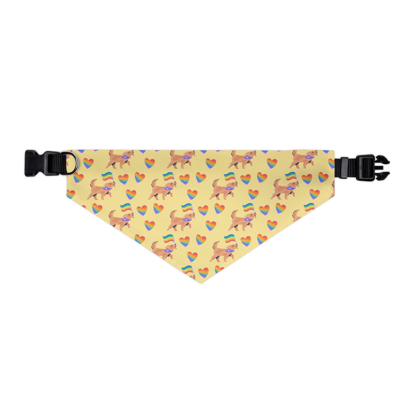 Rainbow Hearts Pet Bandana Collar