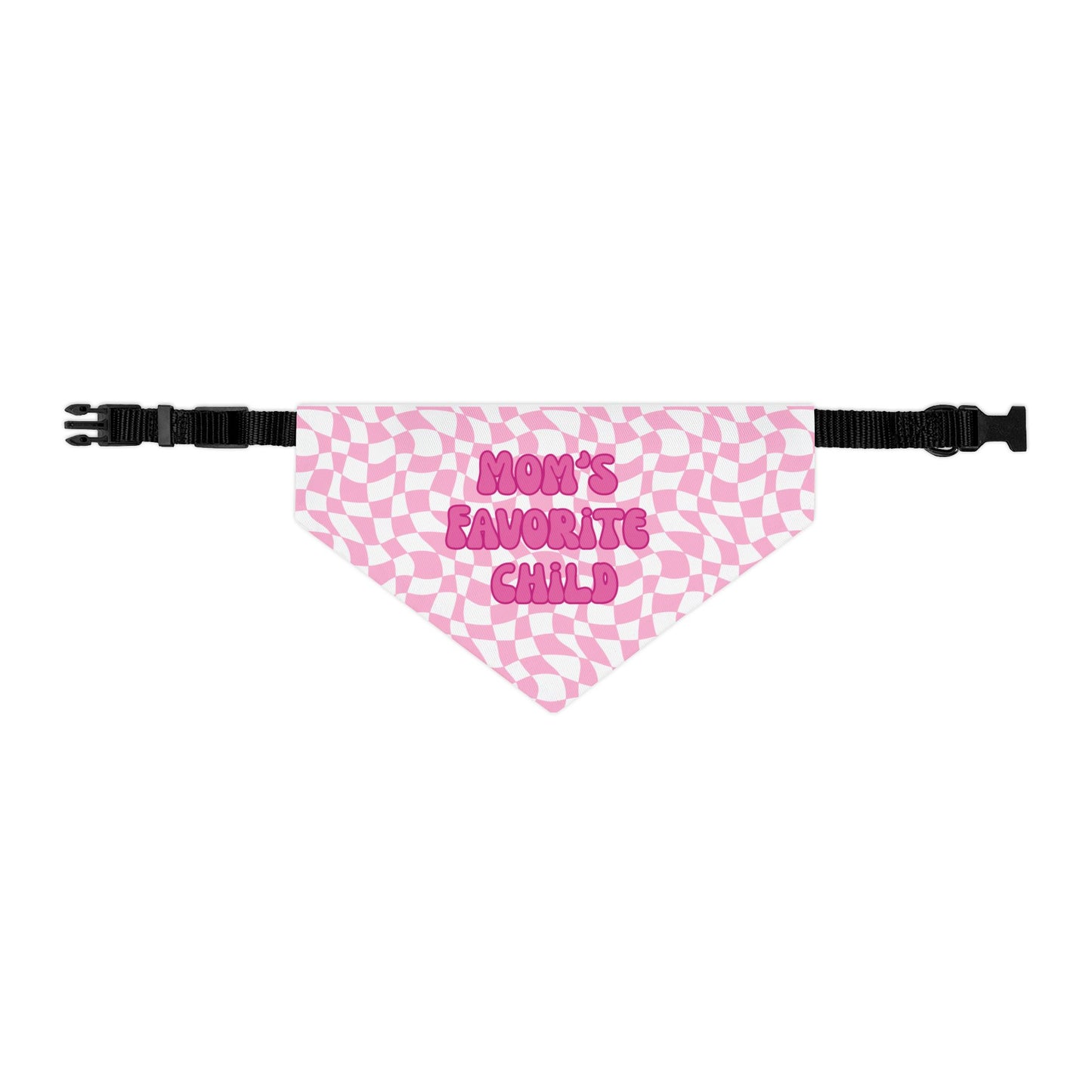 "Mom's Favorite Child" Pink Bandana Collar - Stylish Accessory for Beloved Pets