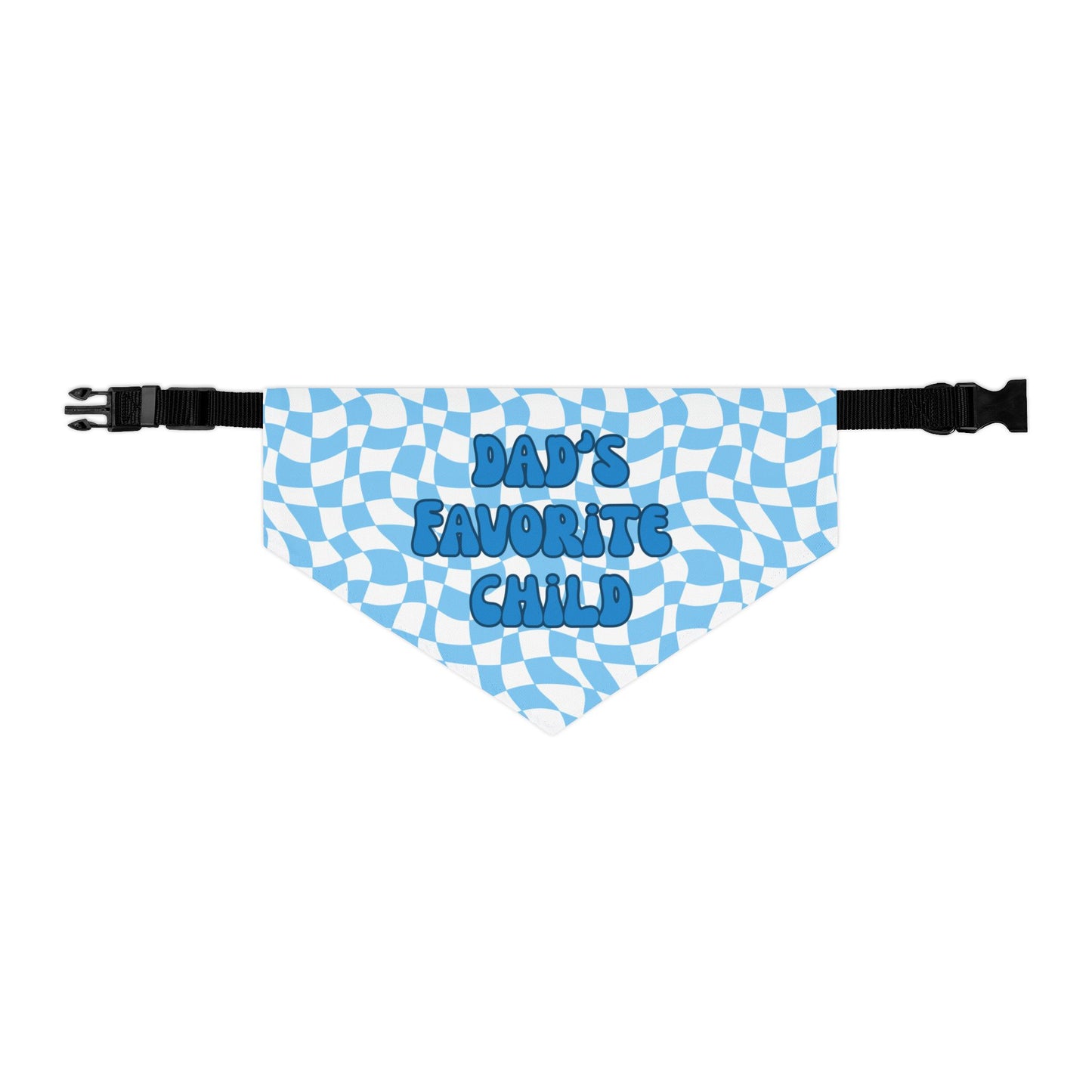 “Dad’s Favorite Child” Blue Pet Bandana – Cute Collar for Pet Dads