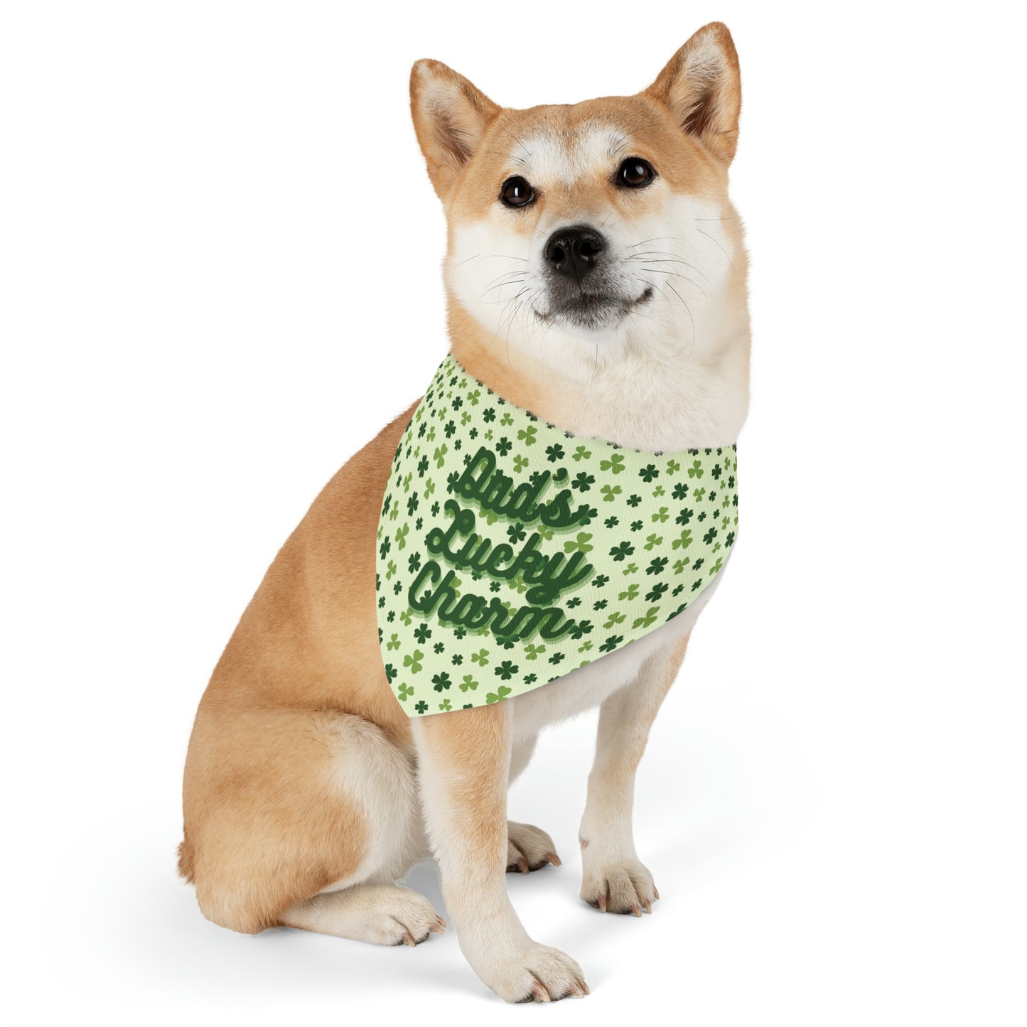 "Dad's Lucky Charm" St. Patrick's Day Pet Bandana Collar
