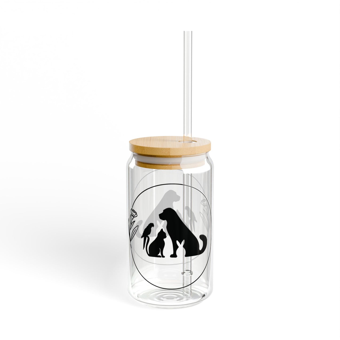 Animals Silhouette 16oz Sipper Glass