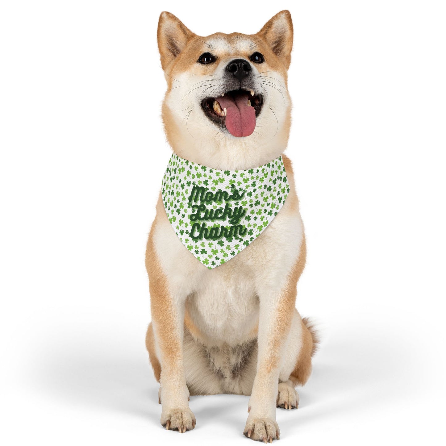 "Mom’s Lucky Charm" Pet Bandana Collar – St. Patrick’s Day Dog Accessory