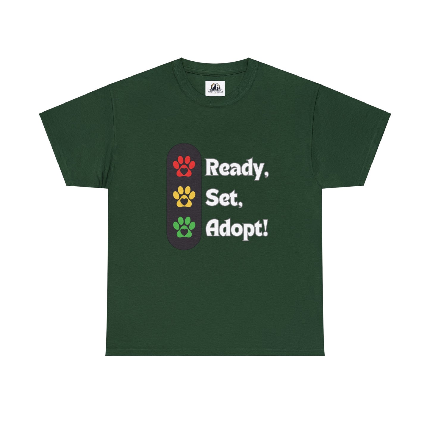 "Ready, Set, Adopt!" Traffic Light Heavy Cotton Tee