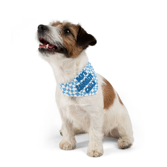 “Dad’s Favorite Child” Blue Pet Bandana – Cute Collar for Pet Dads