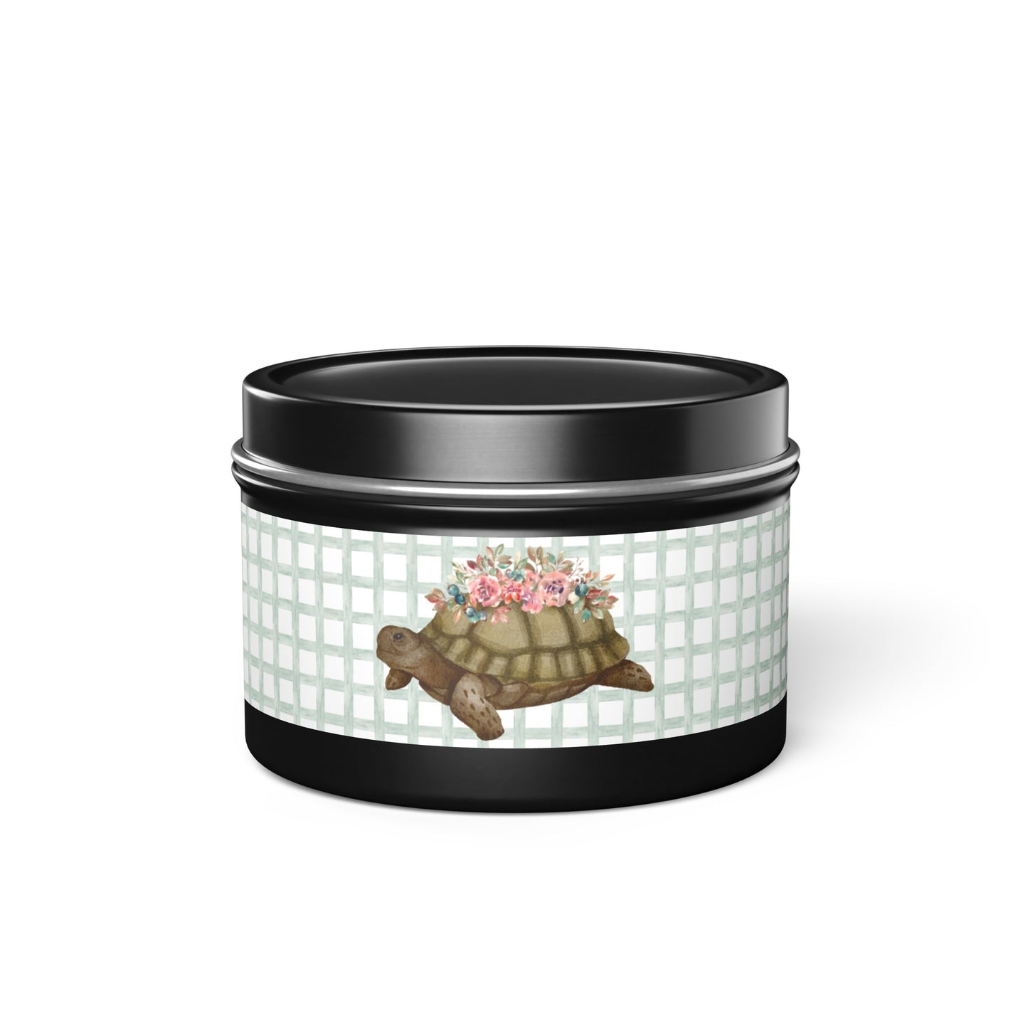 'Floral Turtle' Spring Themed Tin Candle