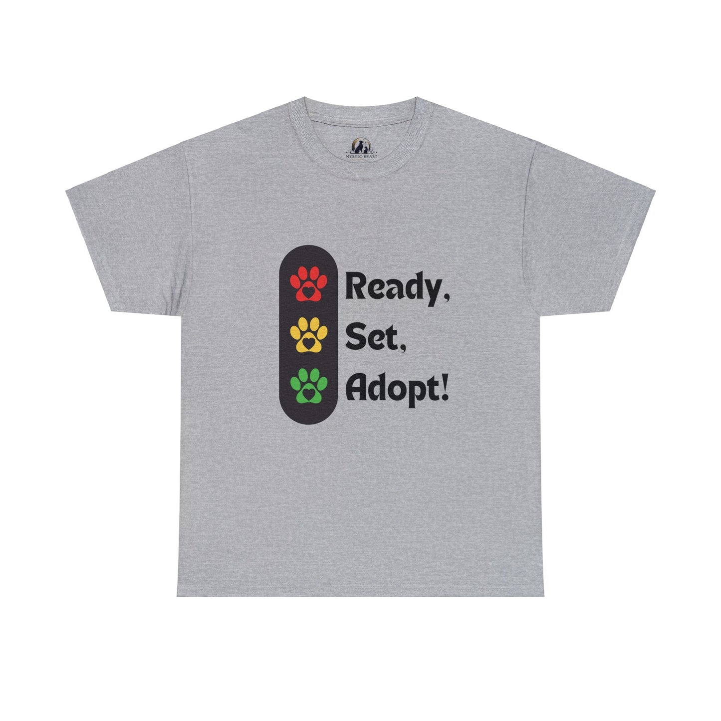 "Ready, Set, Adopt!" Traffic Light Heavy Cotton Tee