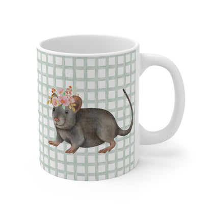 'Rat with Flowers' Mug