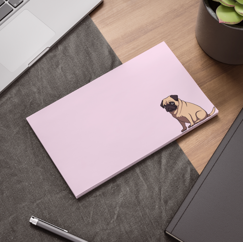 Pug Post-it® Note Pads (Multiple Sizes & Colors)