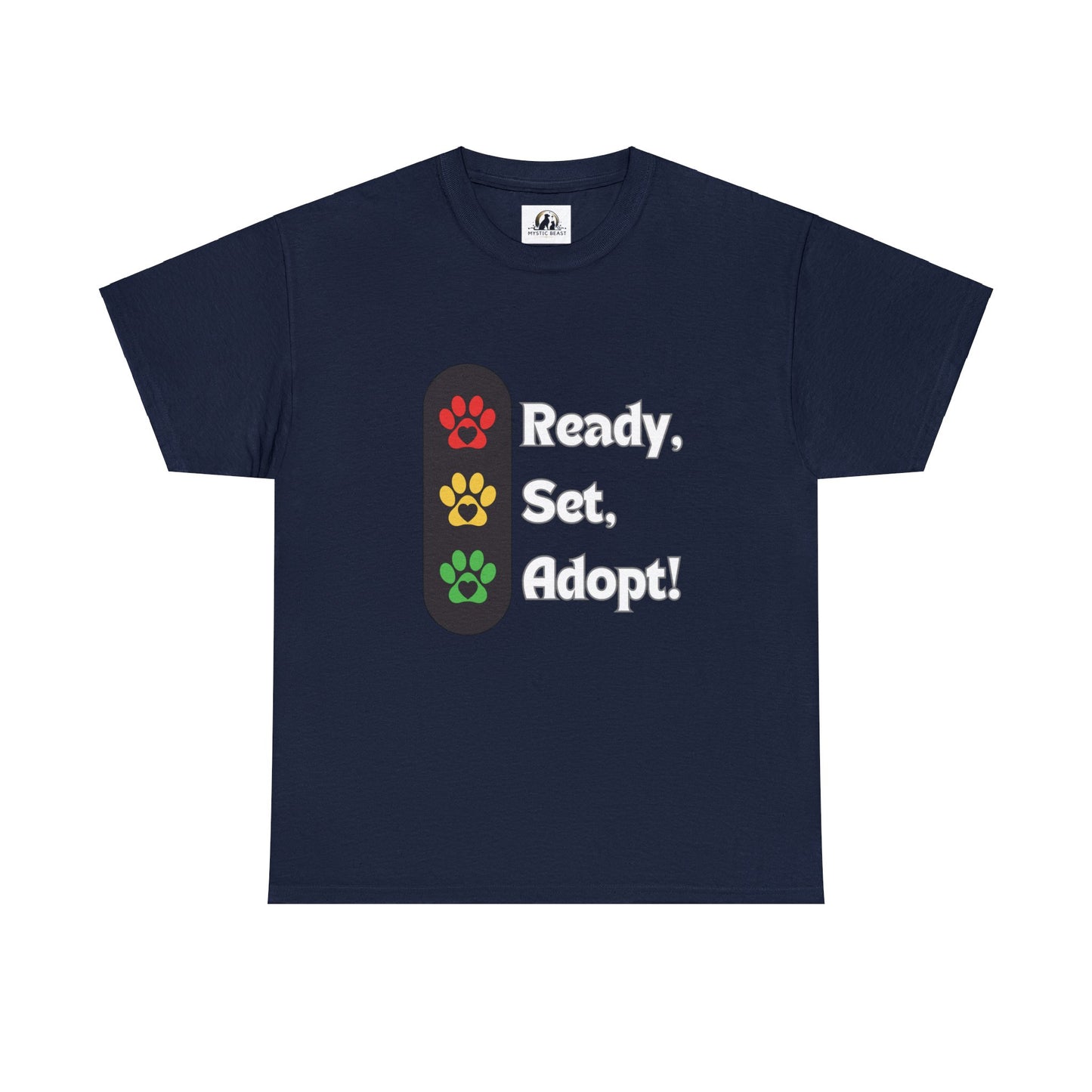 "Ready, Set, Adopt!" Traffic Light Heavy Cotton Tee