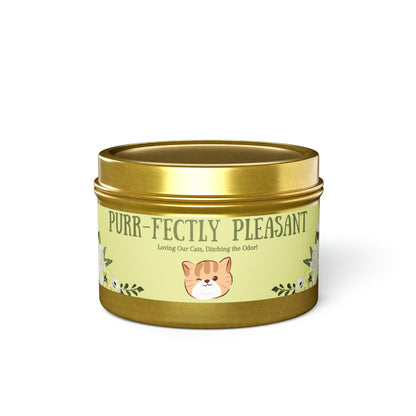 Purr-fectly Pleasant Cat Litter Defusing Tin Candle