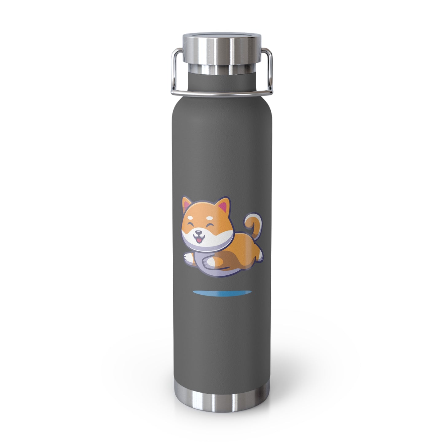 Shiba Inu Copper Vacuum Insulated Bottle, Jumping Shiba Inu Water Bottle, Shiba Inu Cartoon Water Bottle