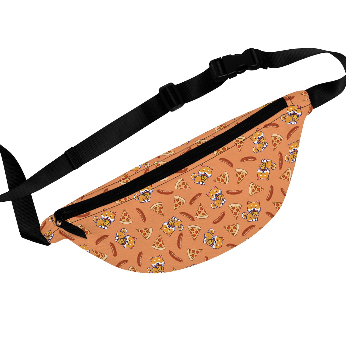 Shiba Inu Dog Fanny Pack, Pizza Fanny Pack (Multiple Colors)