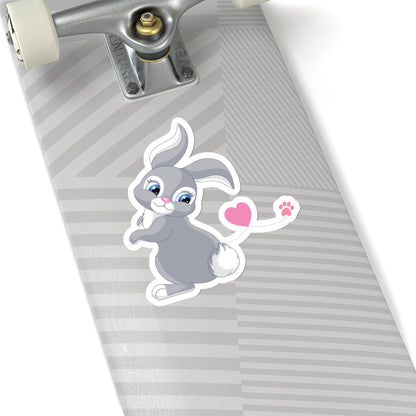 Cute Rabbit Love Kiss-Cut Sticker