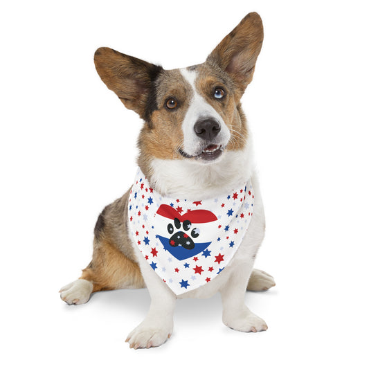 U.S.A., American, Red, White & Blue Pet Bandana Collar (S - XL)