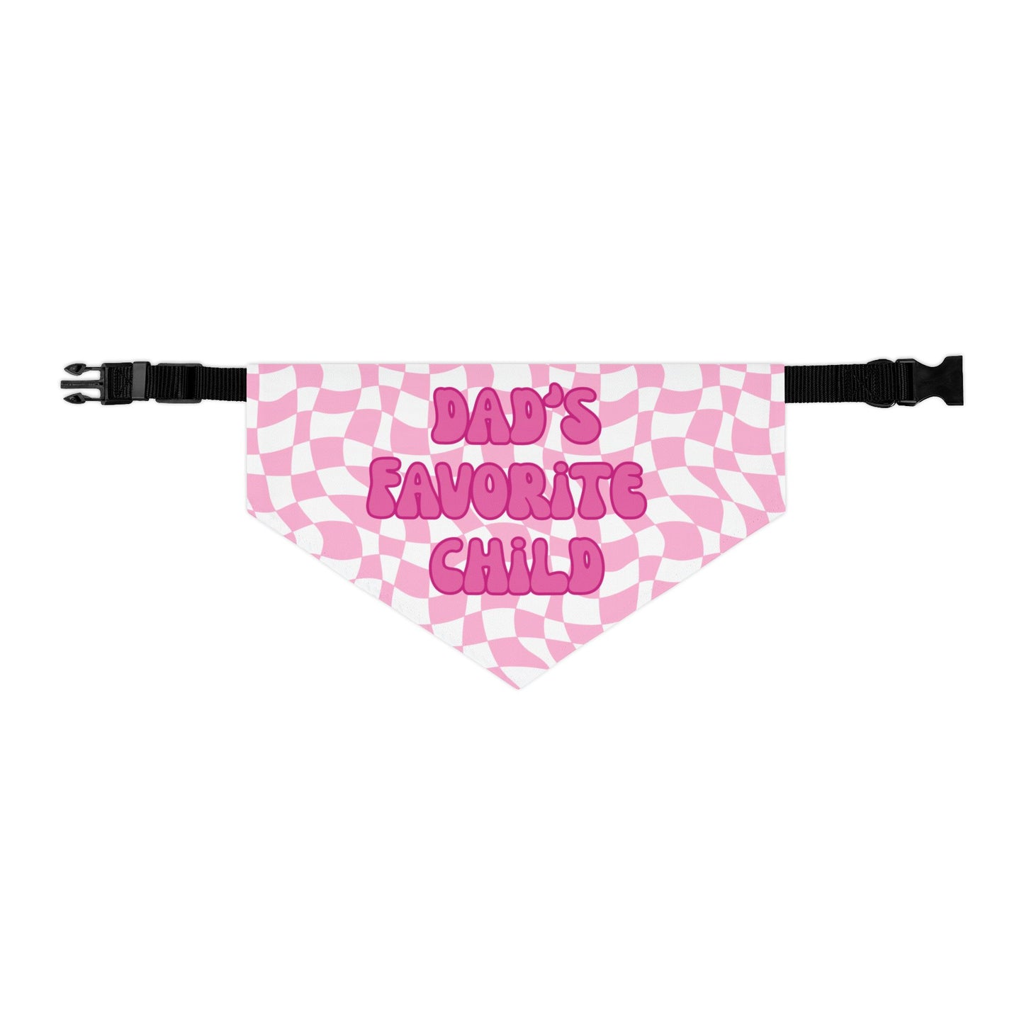“Dad’s Favorite Child” Pink Pet Bandana – Cute Pet Bandana Scarf for Pet Dads