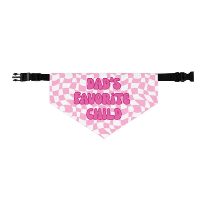 “Dad’s Favorite Child” Pink Pet Bandana – Cute Pet Bandana Scarf for Pet Dads