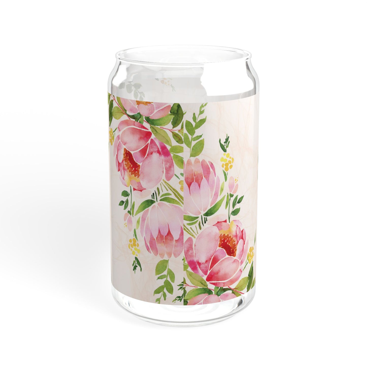 Dog Phrase Floral 16 oz Sipper Glass Cup