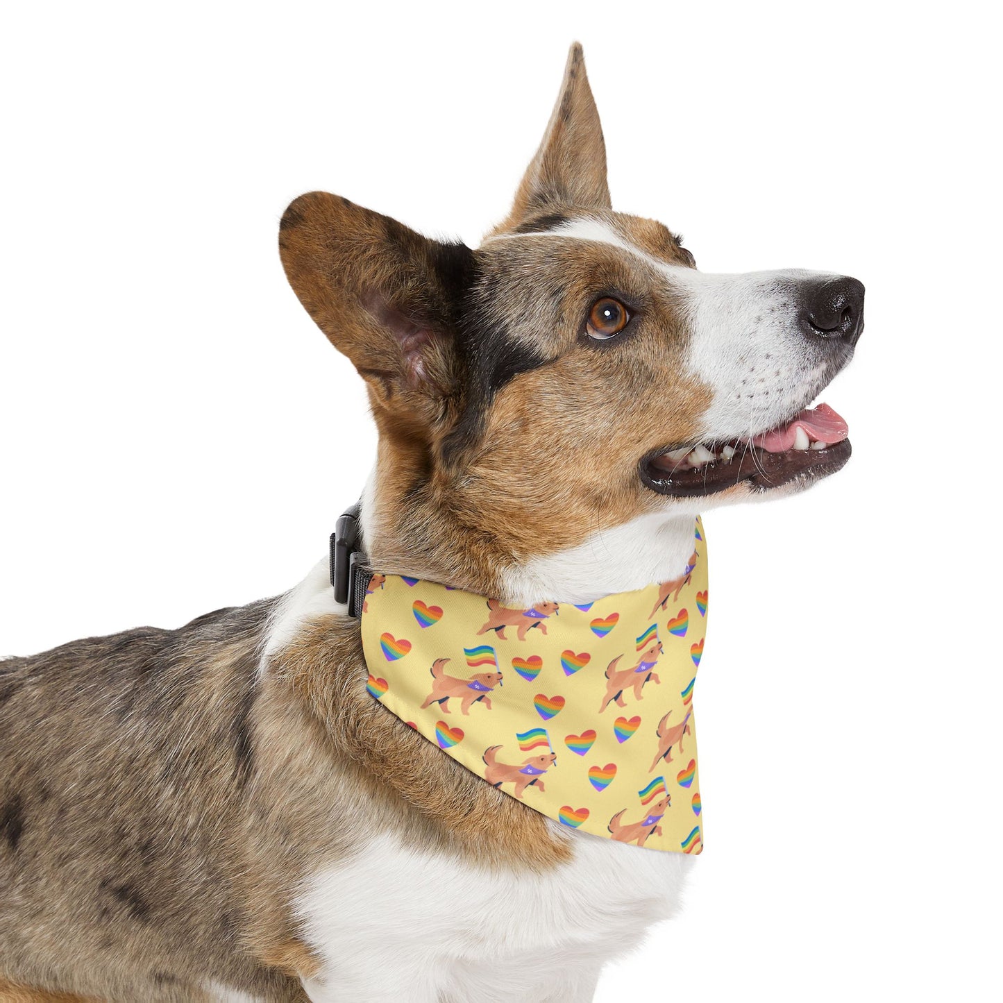 Rainbow Hearts Pet Bandana Collar