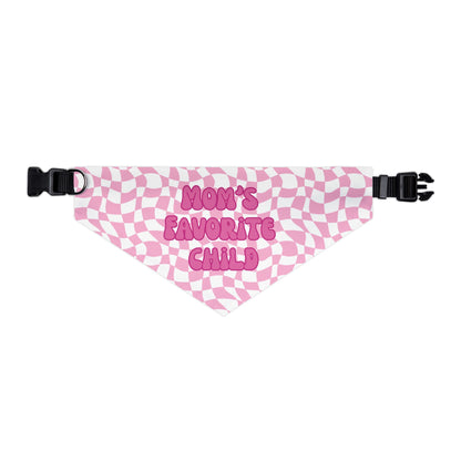"Mom's Favorite Child" Pink Bandana Collar - Stylish Accessory for Beloved Pets