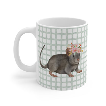 'Rat with Flowers' Mug