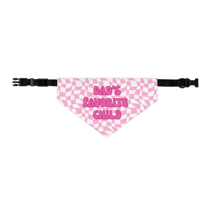 “Dad’s Favorite Child” Pink Pet Bandana – Cute Pet Bandana Scarf for Pet Dads