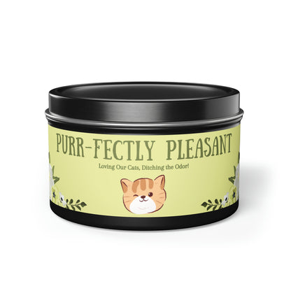 Purr-fectly Pleasant Cat Litter Defusing Tin Candle