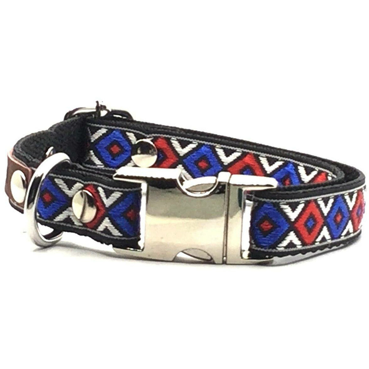 Red & Blue Boho Collar/Leash Set (Personalization Available)