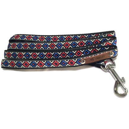 Red & Blue Boho Collar/Leash Set (Personalization Available)