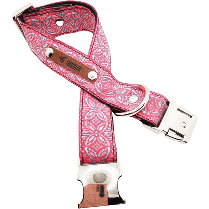 Pink Flower Collar and Leash Set (Personalization Available)