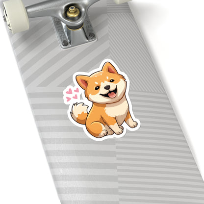 Cute Shiba Inu Love Kiss-Cut Sticker