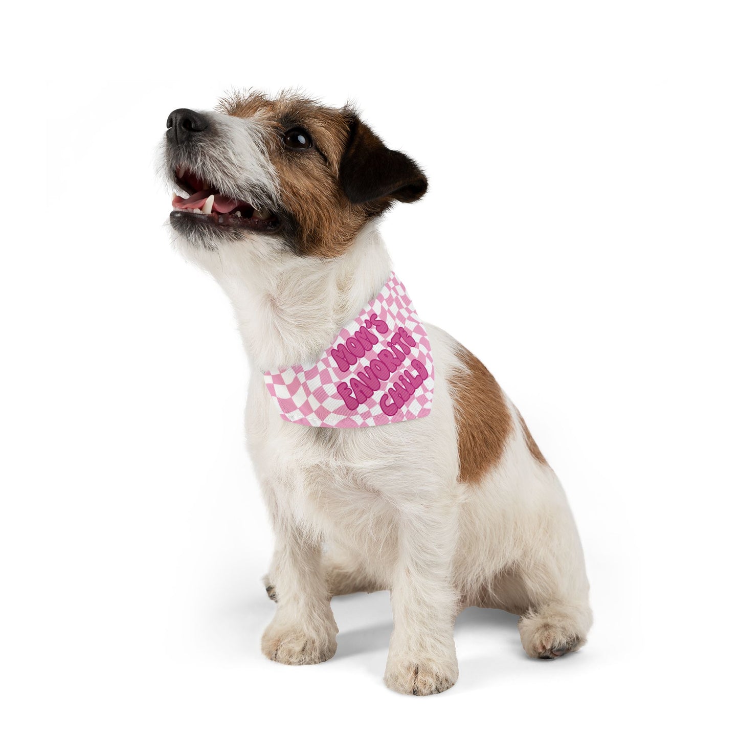 "Mom's Favorite Child" Pink Bandana Collar - Stylish Accessory for Beloved Pets