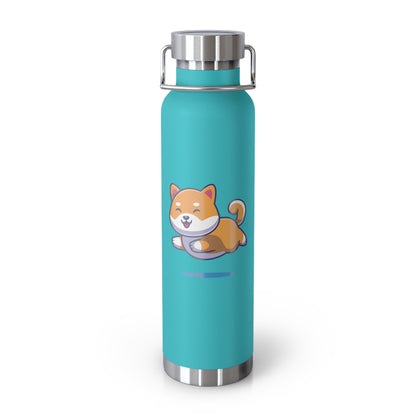 Shiba Inu Copper Vacuum Insulated Bottle, Jumping Shiba Inu Water Bottle, Shiba Inu Cartoon Water Bottle