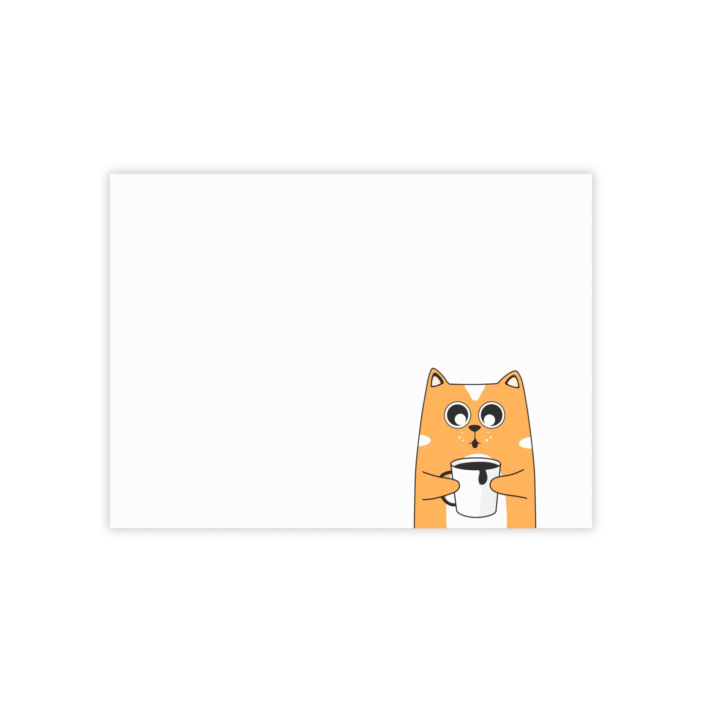 Cat With Coffee Post-it® Note Pads, Cat Sticky Notes, Orange Cat Post-It Notes