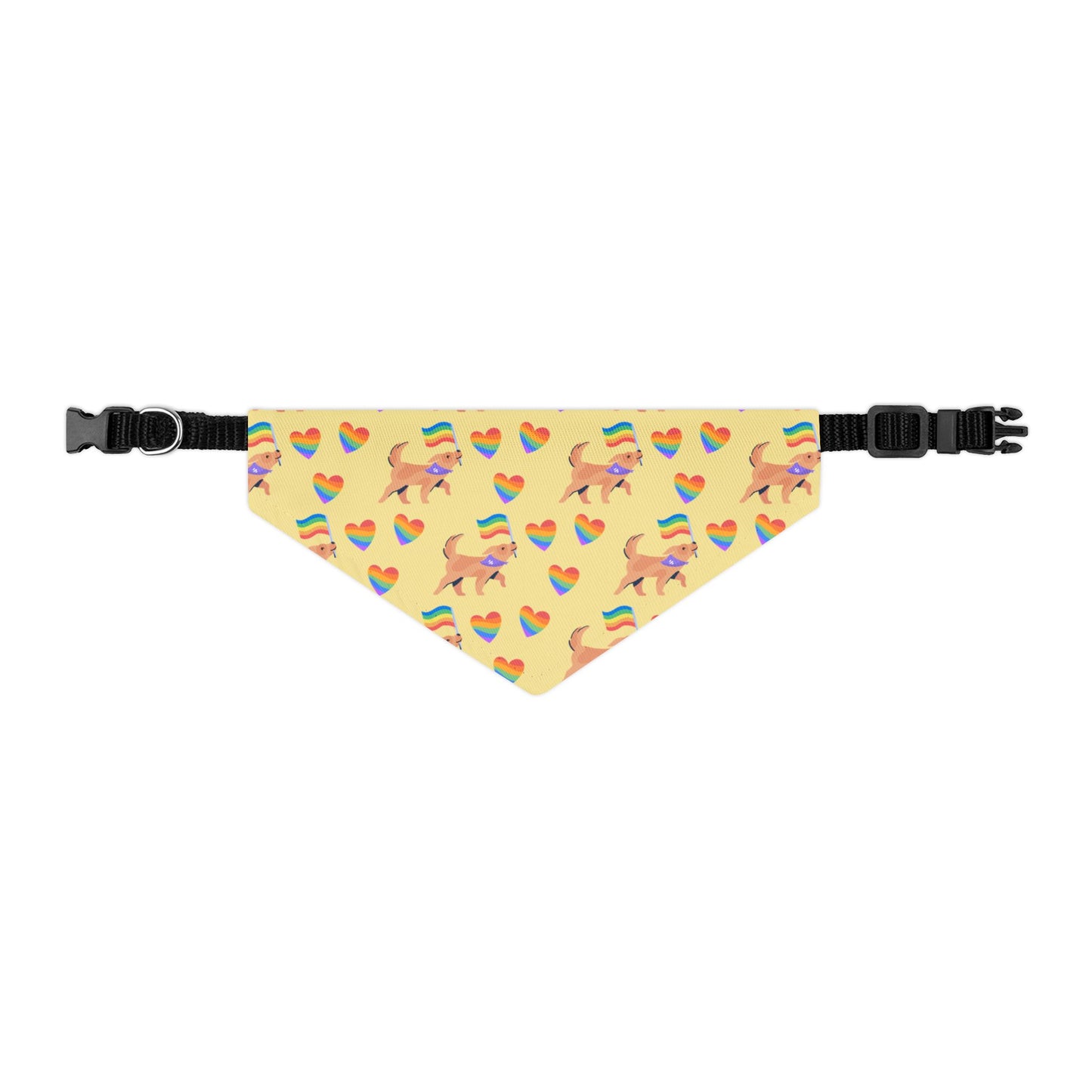 Rainbow Hearts Pet Bandana Collar