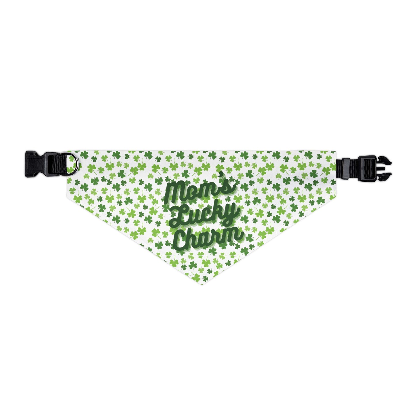 "Mom’s Lucky Charm" Pet Bandana Collar – St. Patrick’s Day Dog Accessory