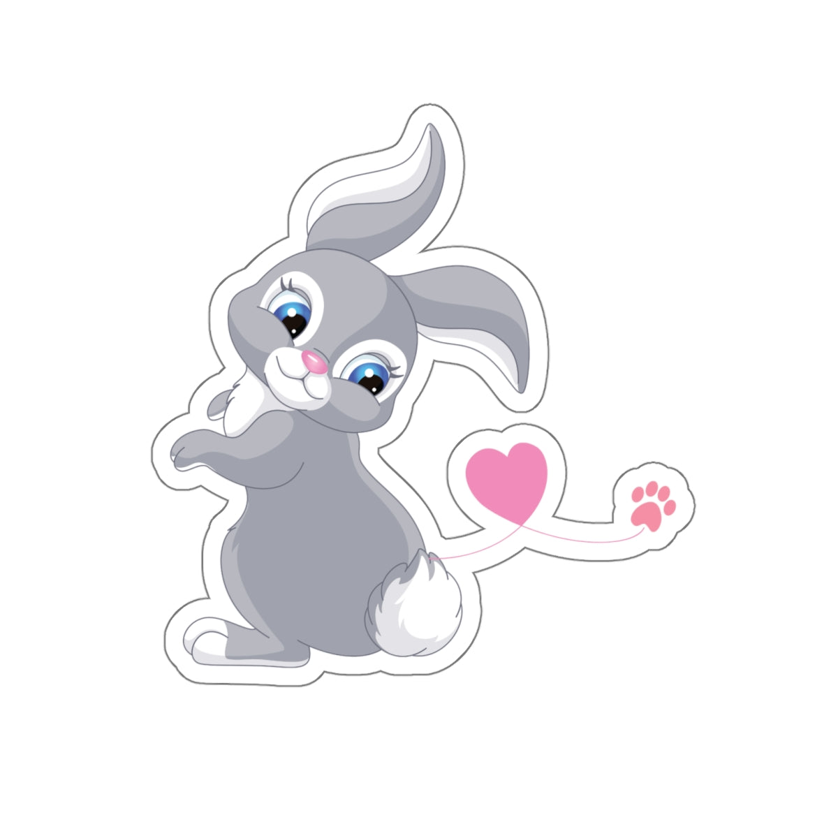 Cute Rabbit Love Kiss-Cut Sticker