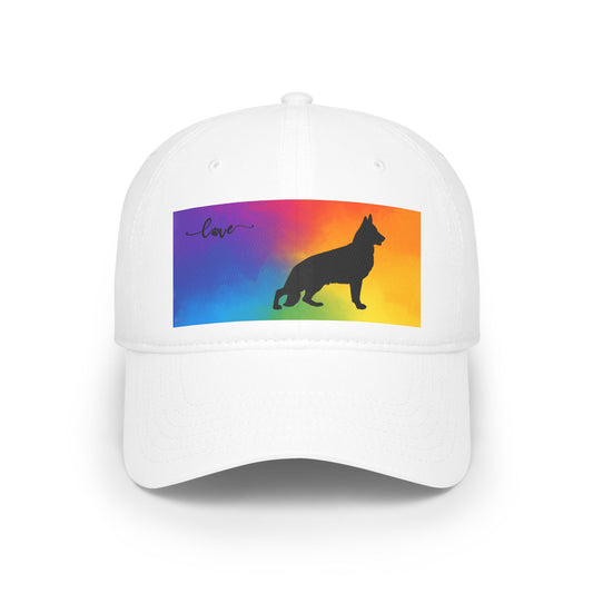 Rainbow German Shepherd Silhouette Low Profile Baseball Cap