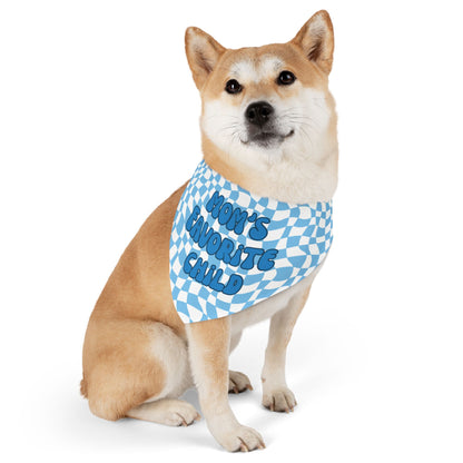 "Mom's Favorite Child" Blue Bandana Collar