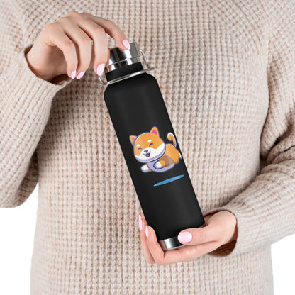 Shiba Inu Copper Vacuum Insulated Bottle, Jumping Shiba Inu Water Bottle, Shiba Inu Cartoon Water Bottle