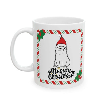 Christmas Kitty Ceramic Mug – Cute Holiday Cat Coffee Cup (11oz & 15oz)