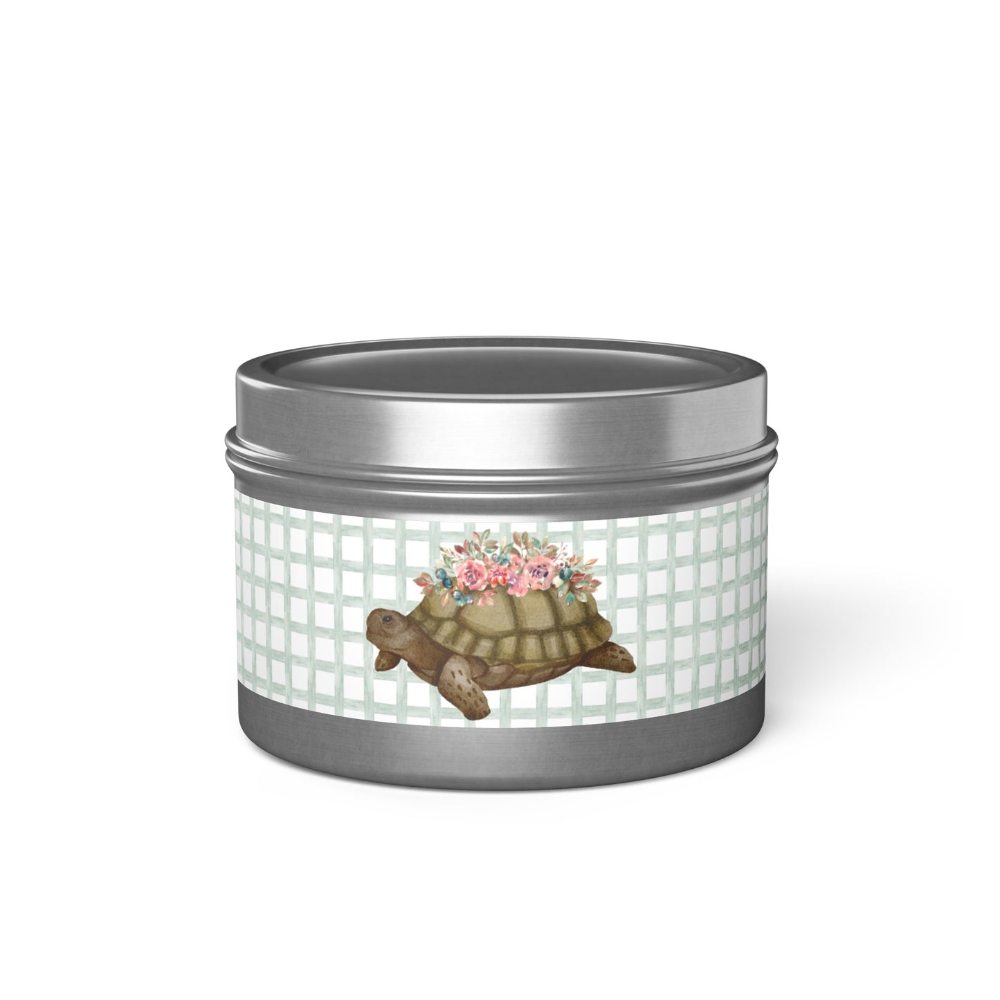 'Floral Turtle' Spring Themed Tin Candle